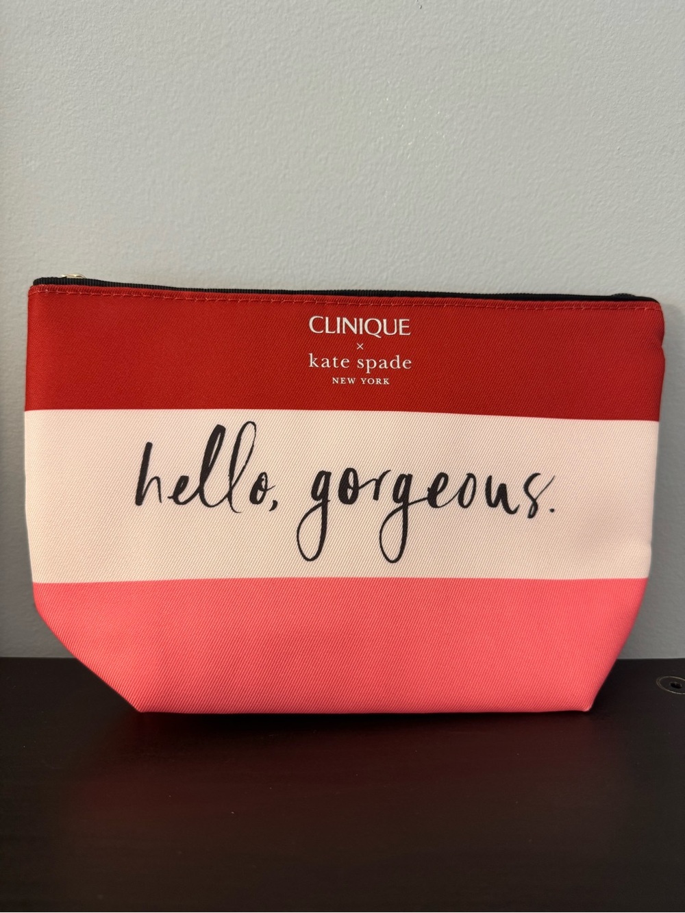 2023 Clinique & Kate Spade Hello Gorgeous cosmetics makeup bag NWT limited ed